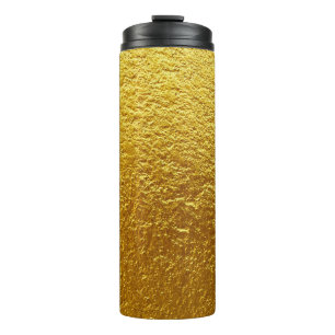 Goldene Wandtextur designabstrakt, alt, antik Thermosbecher