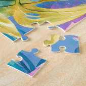 Goldene Wasserfarbe Tropische Blätter Paradies Puzzle (Seite)