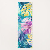 Goldene Wasserfarbe Tropische Blätter Paradies Yogamatte (Vorderseite)