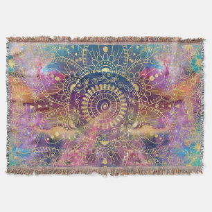Goldene Wasserfarbe und Nebula Mandala Decke