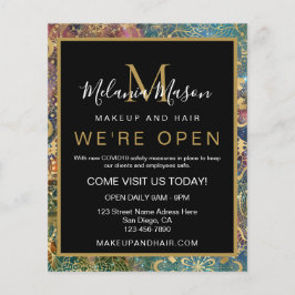 Goldene Wasserfarbe und Nebula Mandala Flyer