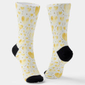 Goldene Wasserfarben-Herzen & Glitter-Funkel-Muste Socken (Gewinkelt)