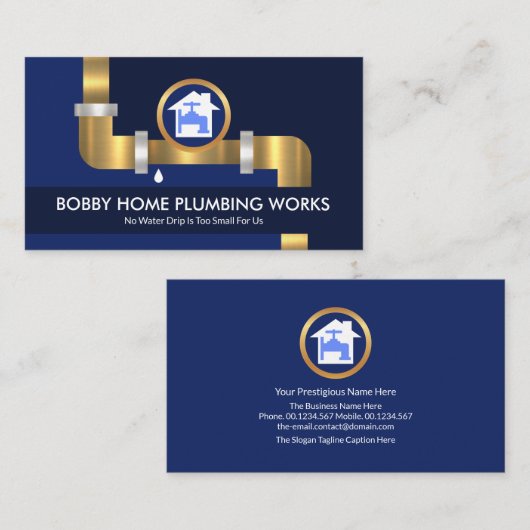 Goldene Wasserleitung Visitenkarte (Vorne/Hinten)