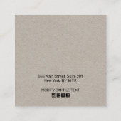 Goldene Watercolor-Kraft-Verkleidung Quadratische Visitenkarte (Rückseite)