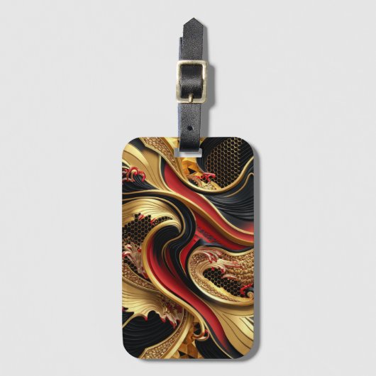 Goldene Waves Gepäckanhänger (Vorderseite Vertikal)