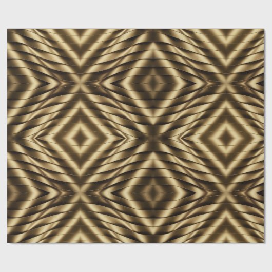 Goldene Waves Geschenkpapier (Flach)