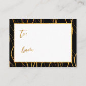 Goldene Waves & Handwriting Schwarze Display-Dusch Begleitkarte (Rückseite)