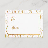 Goldene Waves & Handwriting Weißes Display-Dusche Begleitkarte (Rückseite)