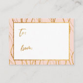 Goldene Waves und Handschrift Blush Pink Display D Begleitkarte (Rückseite)