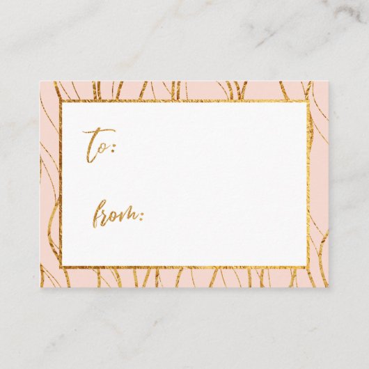 Goldene Waves und Handschrift Blush Pink Display D Begleitkarte (Rückseite)