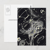 Goldene Web-Abstrakte Fraktal-Kunst Postkarte (Vorne/Hinten)