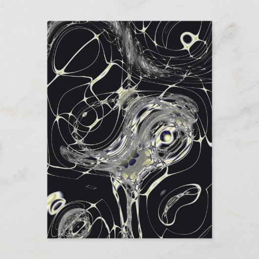 Goldene Web-Abstrakte Fraktal-Kunst Postkarte (Vorderseite)