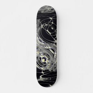 Goldene Web-Abstrakte Fraktal-Kunst Skateboard