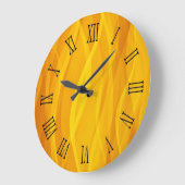 Goldene Weberwellen Gelbe Wanduhr (Winkel)