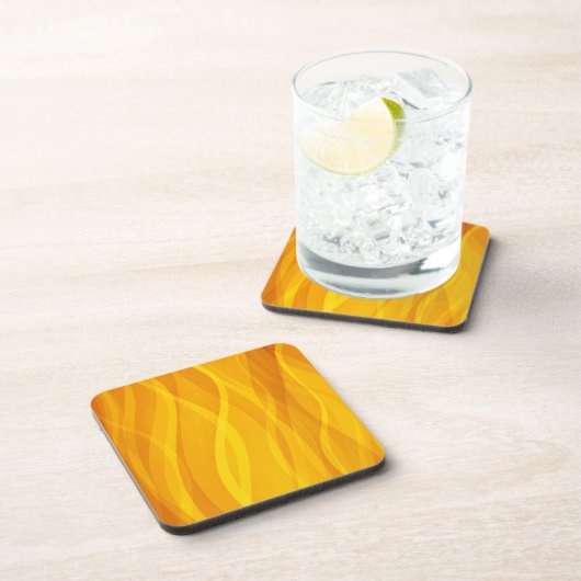 Goldene Weberwellen Set von 6 gelben Untersetzer (Rechte Seite)