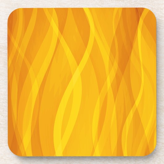 Goldene Weberwellen Set von 6 gelben Untersetzer (Vorderseite)