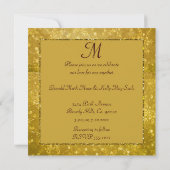 Goldene Wedding Glitz-u. Schimmer-Schneeflocken Einladung (Rückseite)