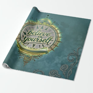 Goldene Wege glauben an sich selbst. Geschenkpapier