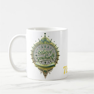 Goldene Wege glauben an sich selbst. Kaffeetasse