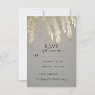 Goldene Weidenbaumzweige Hochzeit RSVP-Karten RSVP Karte