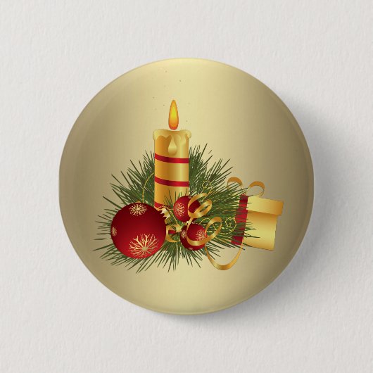 Goldene Weihnachten Button (Vorderseite)