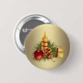Goldene Weihnachten Button (Vorne & Hinten)