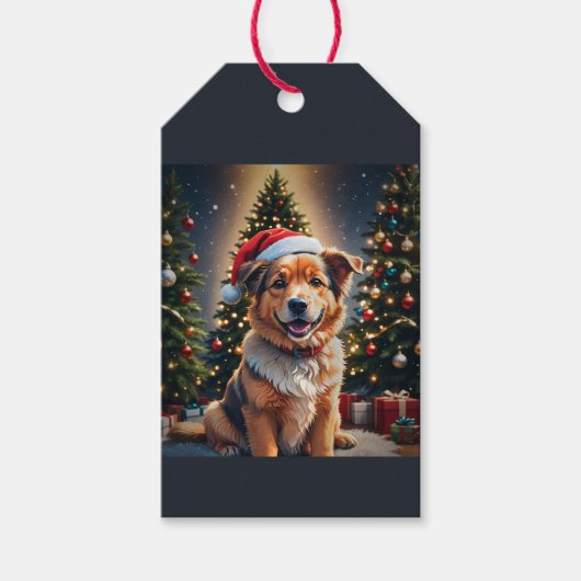 Goldene Weihnachten Geschenkanhänger (Vorderseite)