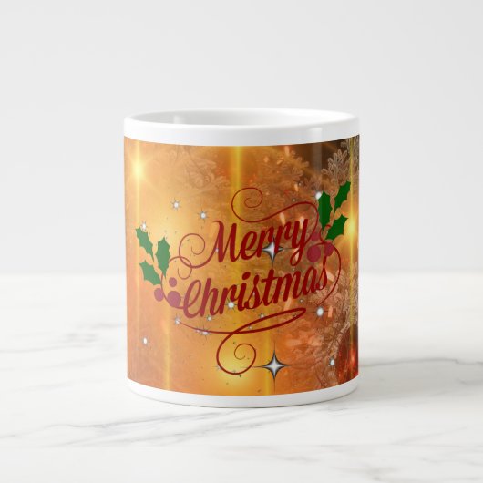 Goldene Weihnachten Jumbo-Tasse (Vorderseite)