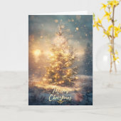 Goldene Weihnachten Karte (Gelbe Blume)