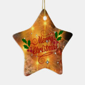 Goldene Weihnachten Keramik Ornament (Rechts)