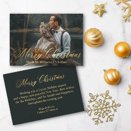 Goldene Weihnachten mr&mrs Foto Hochzeit Mitteilungskarte