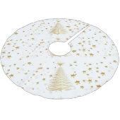 Goldene Weihnachten Polyester Weihnachtsbaumdecke (Schrägansicht)