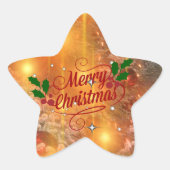 Goldene Weihnachten Stern-Aufkleber (Vorderseite)