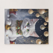Goldene Weihnachten und Kitty Puzzle (Horizontal)
