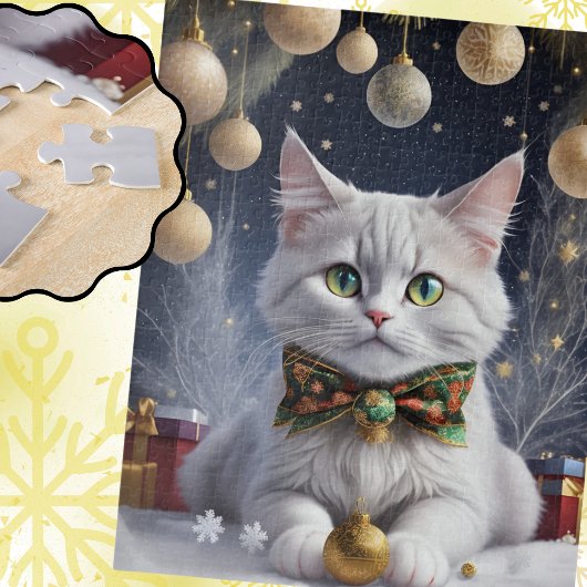 Goldene Weihnachten und Kitty Puzzle
