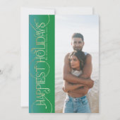 goldene Weihnachten Wirbel Grün Foto GLÜCKLICH (Vorderseite)