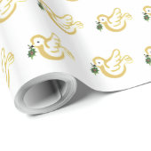 Goldene weihnachtliche Taube mit Heiligen Geschenkpapier (Rolleneckpunkt)