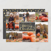 Goldene Weihnachts-Collage Weihnachtskarte Feiertagskarte (Vorne/Hinten)