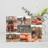 Goldene Weihnachts-Collage Weihnachtskarte Feiertagskarte (Stehend Vorderseite)