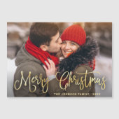 Goldene Weihnachts-FOTO Urlaub Magnetkarte (Vorderseite)