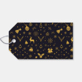 Goldene Weihnachts-Icons-Geschenkkarte Geschenkanhänger (Rückseite Horizontal)