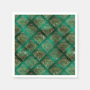 Goldene Weihnachts-Metall-Damask Serviette