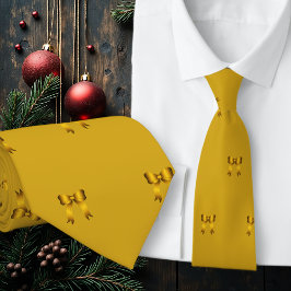 Goldene Weihnachts-Mini-Schleifen-Muster Krawatte