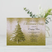 Goldene Weihnachtsball Einladung (Stehend Vorderseite)