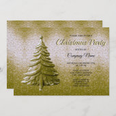 Goldene Weihnachtsball Einladung (Vorne/Hinten)