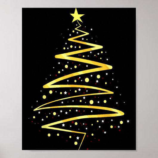 Goldene Weihnachtsbaum-Dekoration Poster (Vorne)