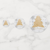 Goldene Weihnachtsbaum-Tafel Confetti Konfetti (Vorderseiten)