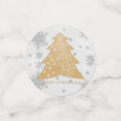 Goldene Weihnachtsbaum-Tafel Confetti Konfetti (Klein Vorderseite)