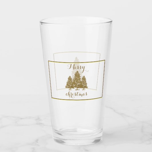 Goldene Weihnachtsbäume Glas (Vorderseite)