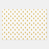 Goldene Weihnachtsbäume im weißen Hintergrund Geschenkpapier Set (Vorderseite 2)